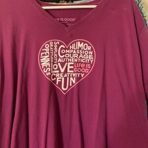 Life is Good magenta XL shirt